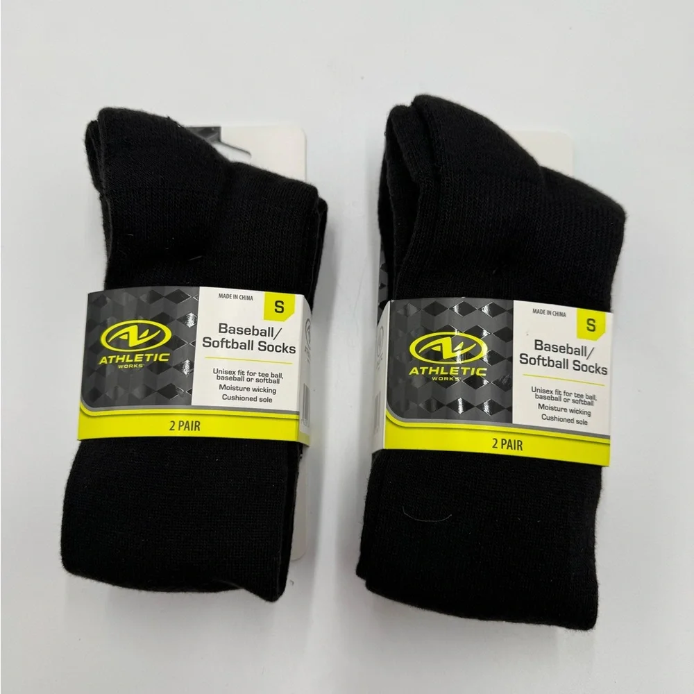 Black Baseball/Softball‎ Socks (Small) - 4 Pair